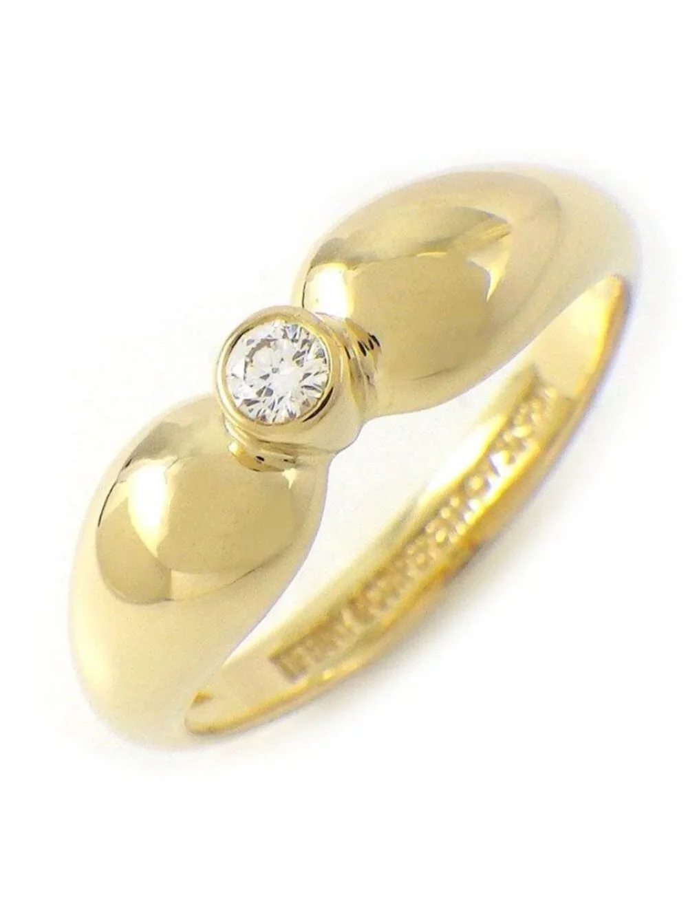 Tiffany & Co Ring Double Teardrop Point Diamond 18k Yellow Gold